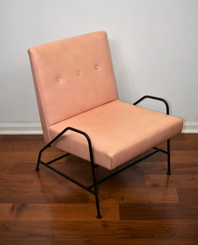 Vintage 1950's Jens Risom C710 "Low Chair With Black Metal Base" - MCM - RARE!!! Cover