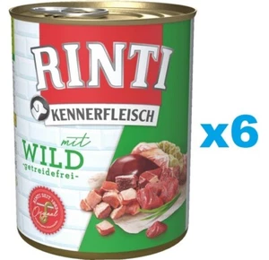 6x800 g RINTI Kennerfleisch Wild Nassfutter getreidefrei alle Rassen - Bild 1 von 2