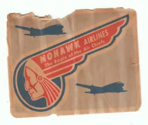 Adesivo vintage cereali premium AIRLINE BAGAGLI DECAL MOHAWK rotta metà secolo! - Foto 1 di 2