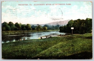 Bradford PA Allegheny River At Riverside Park Divided Back Postcard - Bild 1 von 2