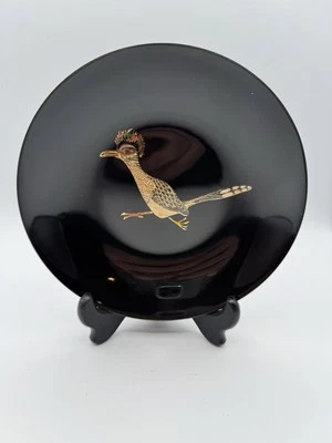 Vintage MCM COUROC Of Monterey Black Roadrunner Curved Bowl 7.5” Set Of 2 - Image 1 of 4