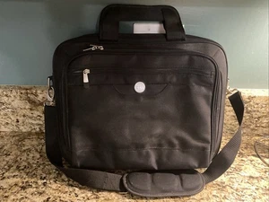 Dell Canvas 17” Laptop Computer Carrying Messenger Style Black Briefcase - Afbeelding 1 van 5