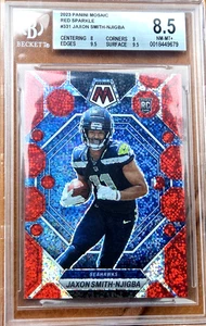 JAXON SMITH-NJIGBA 2023 Panini Mosaic RED SPARKLE Rookie RC SP; *BGS 8.5 NM-MT+* - Picture 1 of 2