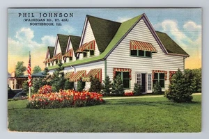 Northbrook IL-Illinois, Phil Johnson Restaurant, Antique, Vintage Postcard - Picture 1 of 2