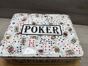 VTG PLAY PROFESSIONAL POKER by Jax Cards Set in White Tin - Picture 1 of 4