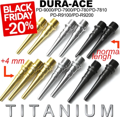 SHIMANO Dura Ace: 2 ejes de pedal hechos de TITANIO - 2 tipos - 2 longitudes - 4 colores Foto 1 de 2