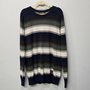 Vintage Y2K Eddie Bauer Sweater XL Tall Sport Shop Stripe 100% Cotton Oversized - Picture 1 of 8