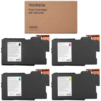 (4pcs)KCMY-Genuine Ricoh MP CW2200 CW1200 Ink Cartridges High Yield - Image 1 of 4