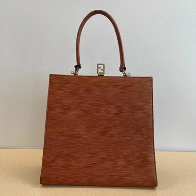 Bolso Fendi Vintage Marrón Cuero Epi Asa Superior - Usado Foto 1 de 4