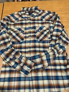 Neu ohne Etikett Pendleton Pearl Druckknopf Baumwolle Flanell Knopf Hemd mehrfarbig Größe XL NEU! - Bild 1 von 7