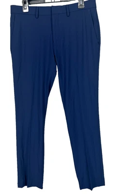 Pantalones de vestir Kenneth Cole para hombre talla 33x30 azul gabardina calce ajustado rendimiento Foto 1 de 4
