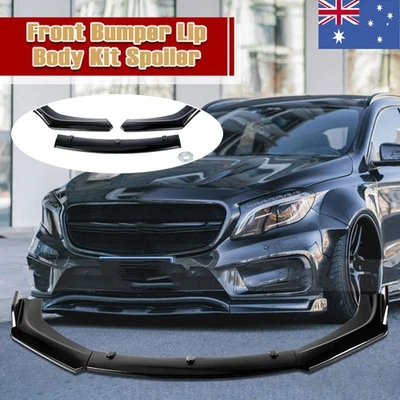 For Jaguar Glossy Black Car Front Bumper Protector Lip Body Spoiler Splitter Kit - image 1 of 4