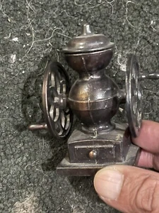Miniature Die Cast Bronze Coffee Grinder Metal Sharpener Vintage - Picture 1 of 5