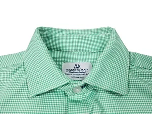 Mizzen + Main Check Long Sleeve Button Up Shirt Green Men's Small Standard Fit - Picture 1 of 8