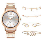 ECONOMICXI Quartz Watch Luxury 4x Bracelet Gemstone Bells Bracele Watch Set US