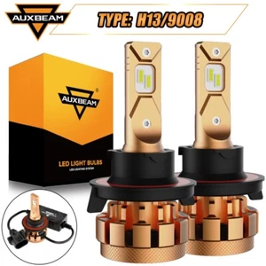 AUXBEAM H13 9008 LED Headlight Bulbs High Low Beam For Chevrolet Cruze 2011-15 - Picture 1 of 12