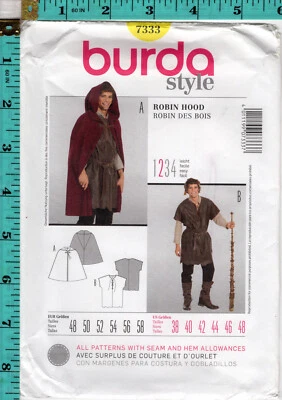 "Robin Hood" ©Burda Style Sewing Craft Costume Pattern 7333 Men's 38-48 NEW! - Image 1 of 4