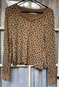 Abercrombie & Fitch Pullover Leopardato Stampa Animalier, Taglia M, Morbido/Poliestere - Foto 1 di 6