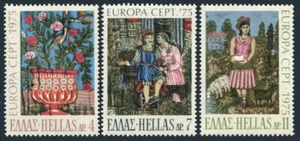 Greece 1139-1141,MNH.Mi 1198-1200. EUROPE CEPT-1975. Theophilos Hatzimichael. - Picture 1 of 1