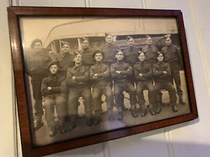 WW2 Military Group Photo Young British Soldiers Poignant Framed Unseen - Picture 1 of 6