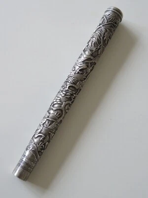 POMMEAU DE CANNE EN ARGENT CHINOIS VIETNAM SINGE CHINESE SILVER WALKING STICK - Photo 1/4