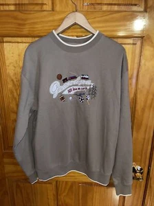 VTG M & C SPORT MEN SZ Large Brown ALL Fun Grandpa PULLOVER SWEATSHIRT EUC - Picture 1 of 3