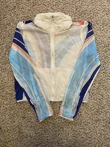 Nike Womens Small Zip Front Hooded Jacket  Sheer Paper Thin Pockets Long Sleeve - Picture 1 of 5