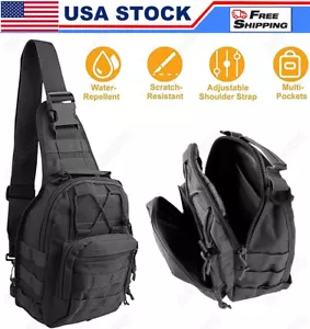 Outdoor Tactical Sling Bag Military MOLLE Crossbody Pack Chest Shoulder Backpack - Picture 1 of 12