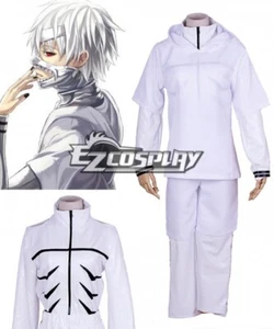 Ken Kaneki Battle White Fight Uniform Outfit Suit Halloween Cosplay Costume E001 - Picture 1 of 4