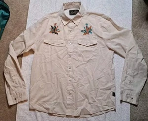 Howler Bro’s Agave Snapshirt Embroidered Gaucho Button Down Western Shirt Medium - Picture 1 of 9