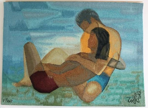 TOFFOLI - TAPISSERIE en laine de Robert FOUR - "Amoureusement" - Signée - n°5/6 - Picture 1 of 4