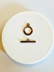 Antique Copper Plated Pewter Round Toggle Clasps 10 Sets - Picture 1 of 1