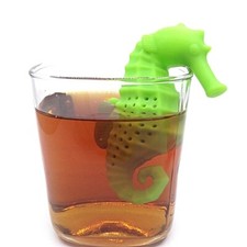 Infusore da tè cavalluccio marino verde cavallo marino carino tazza di foglie di silicone infuso animale imbuto