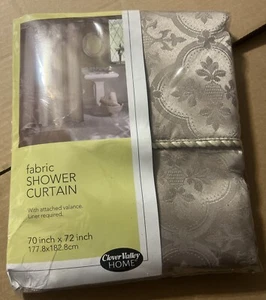 Clover Valley Home Shower Curtain 70" x 72" Attached Valance  Bellagio - Picture 1 of 10