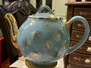 Hall china, blue and gold, French teapot - Picture 1 of 11