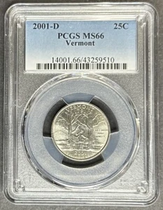 2001-D Vermont Quarter PCGS MS-66, Buy 3 Items, Get $5 Off!! - Picture 1 of 2