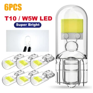6x W5W T10 LED Bulbs Canbus COB Drive-Free Wedge 5500K 168 194 Car Reading Bulb - Picture 1 of 12