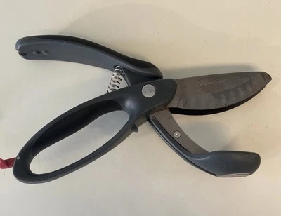 Pampered Chef  Salad Chopper Double Bladed Shears Gray Locking Handle - Image 1 of 4