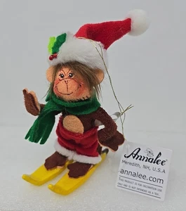 Annalee 3" Slip Sliding Skiing Monkey Ornament Weihnachten 2009 - Bild 1 von 7