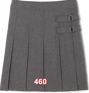 French Toast Girls' Two-Tab Pleated Scooter Skirt Heather Gray 16 - Picture 1 of 8