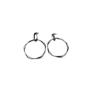Women Silver Hoop Round Circle Earrings Stud Dangle Simple Fashion Jewelry - Picture 1 of 2