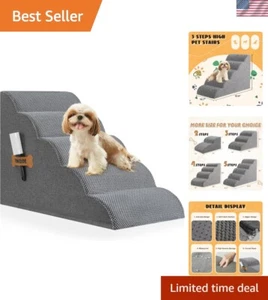 High Density Foam Dog Stairs Ramp for Beds Couches, Pet Steps with Durable No... - Picture 1 of 8