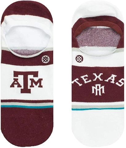 Stance NCAA Texas A&M Aggies Men's Invisible Socks Medium 6-8.5 NWT Maroon White Cover