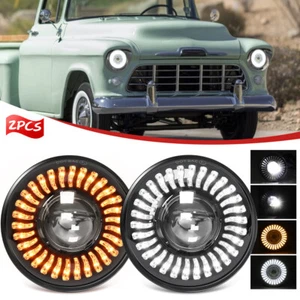 For Chevrolet Truck 1954-1957 3100 1956-1959 7Inch Led Headlights Halo Projector - Picture 1 of 13