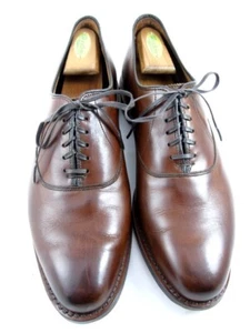 Allen Edmonds "CARLYLE" Men's Leather Plain Toe Oxfords 10.5 D Chili USA (589N) - Picture 1 of 11