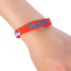 6pcs Serbia Flag Silicone Bracelets for Sports Events and Parties
