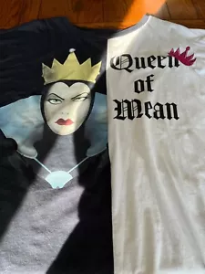 Evil Queen "QUEEN OF MEAN" Damas 3x Camiseta manga gorra... ¡Como nueva! Disney damas - Imagen 1 de 5