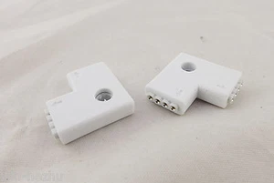 10x Connector Female 4 Pins 2 way L Shape Led Strip Light RGB 5050 3528 Adapter - Picture 1 of 6