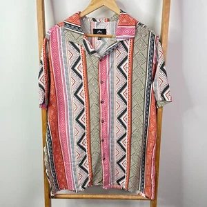 Rusty Button Up Shirt Mens Extra Large Multicolour Southwestern Short Sleeve - Picture 1 of 11