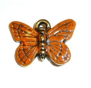 Maravilloso Dije de Metal Pequeña Mariposa para Pulsera 5/8"x1/2" Mariposa Naranja - Imagen 1 de 7
